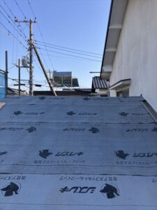 長泉町 耐震補強工事 ルーフィング(防水シート)