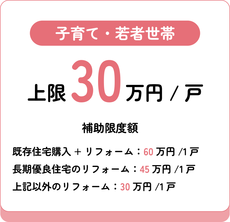 子育て・若者世帯　上限30万円