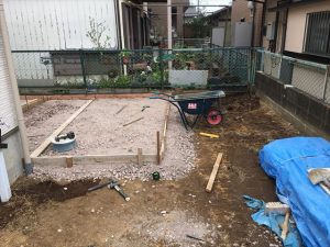 長泉町　下長窪マイホーム新築注文住宅　駐車場砕石工事