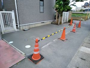 沼津市　駐車場改修　土間コンクリート打ち