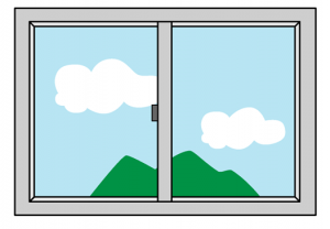 アルミサッシ窓と窓ガラス