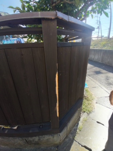 三島市 木製フェンスの補修