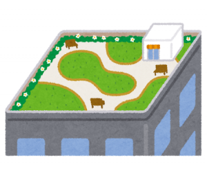 屋上庭園イラスト
